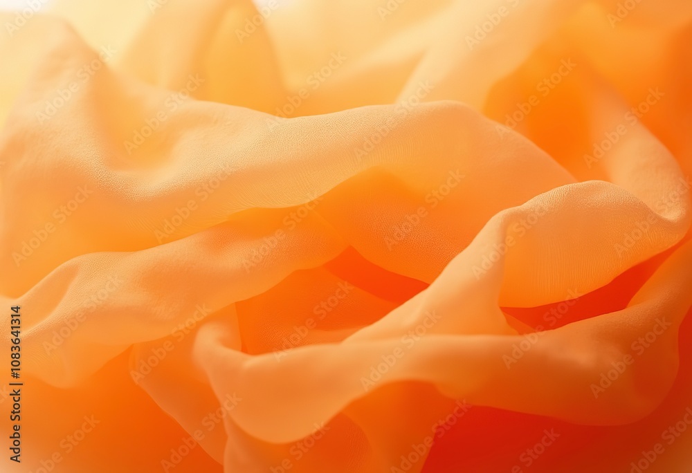 Obraz premium Delicate orange organza chiffon fabric background