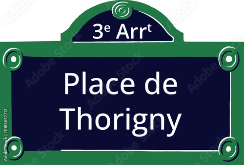 3e Arrt, Elegant Parisian Street Sign photo