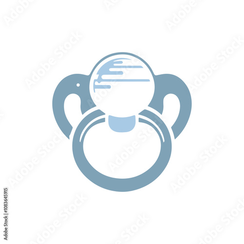 Minimalist Pacifier silhouette. Baby pacifier icon on a white background
