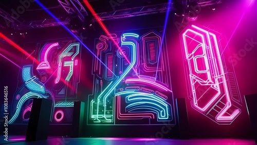 Neon light sign with New Year 2013 text, a festive illustration concept for holiday celebration