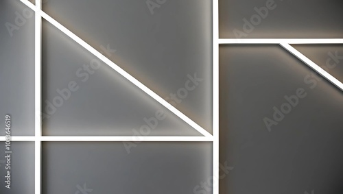 Metal texture design, silver frame, dark background, empty interior, 3D vector illustration
