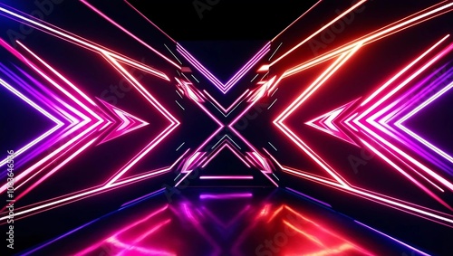 Glowing lines dance across a dark, abstract background, creating a vibrant, futuristic design