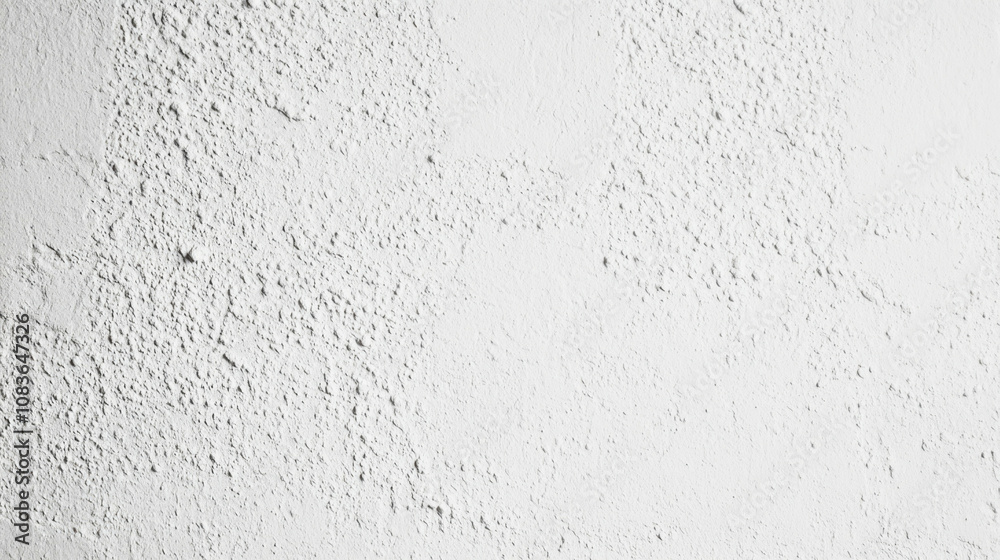 Obraz premium Close-up of a white fine-grained plaster wall texture with subtle shadows and realistic details