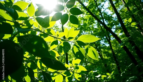 sunlight in the forest photo