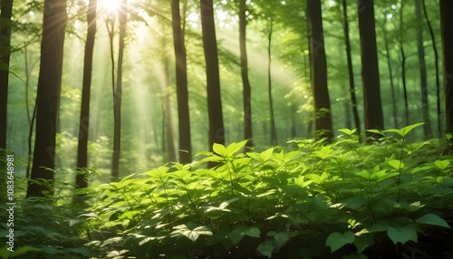 sunlight in the forest photo