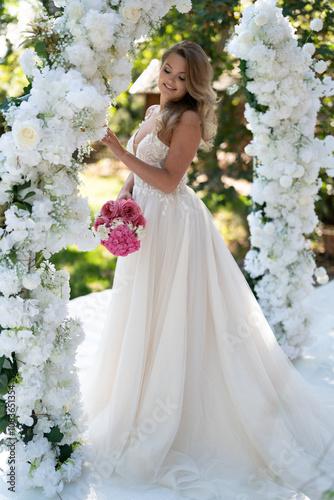 Bride with bouquet photo