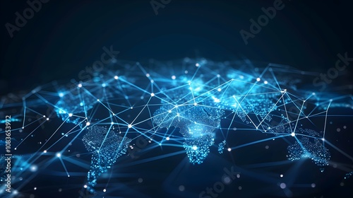 worldwide network connection, digital art illustration, Generative AI