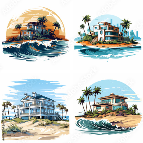 Oceanfront property Waterfront Beachfront Coastal Real estate View Ocean Seaside Luxury Wate