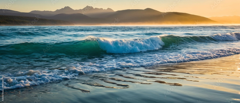 Obraz premium a serene background of rippling water with soft, gentle waves
