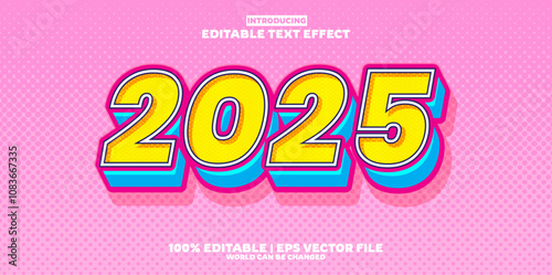2025 NEW YEAR  editable text effect in new modern trend style