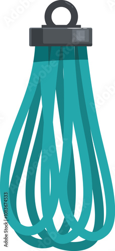 Teal silicone whisk hanging, showcasing cooking and baking accessories for modern kitchens