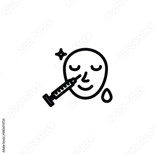 facial filler icon or logo design isolated sign symbol vector illustration. High quality black line style vector suitable for designers, web developers, displays and websites