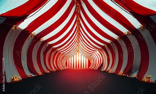 Wallpaper Mural Interior of red white circus tent Torontodigital.ca