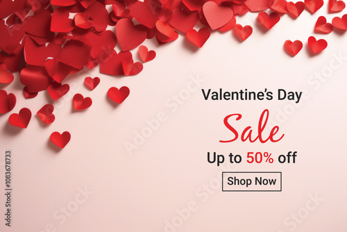 Valentines day background with heart balloons