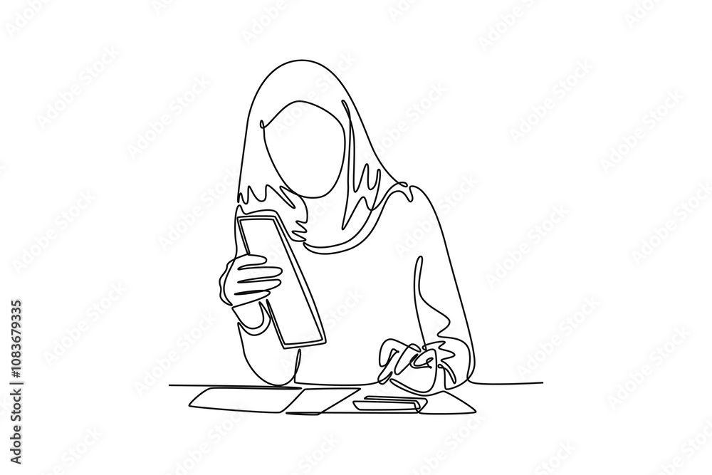 Obraz premium Financial concept. Single line draw design vector graphic illustration.