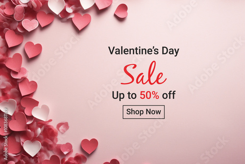 Valentines day background with heart balloons