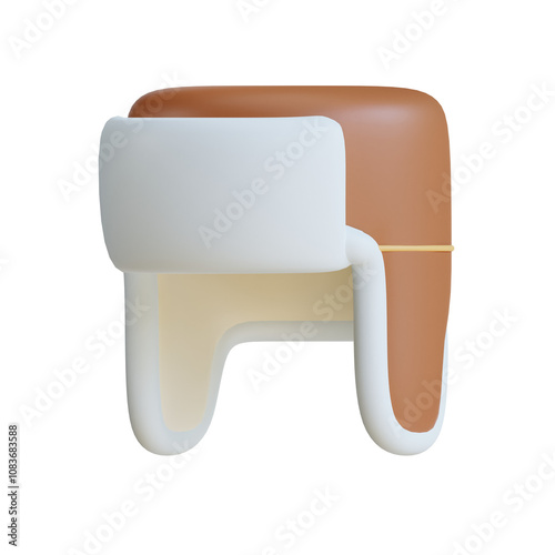 A 3D icon of a brown and white ushanka hat, representing winter, warmth, and Russian culture.