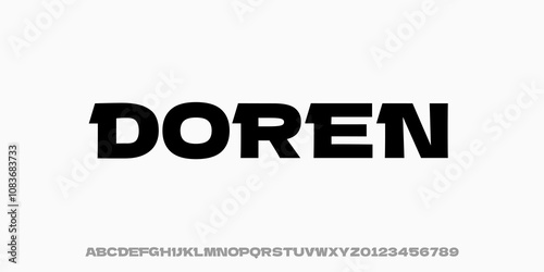 Modern Bold Font,Typeface,Elegant Alphabet Simple Font, Uppercase and Number, design for fashion, movie, technology, sport,brand,urban, Vector Illustration