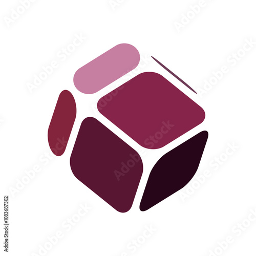 Vector illustration of garnet in the rough (Rhombic Dodecahedron)
