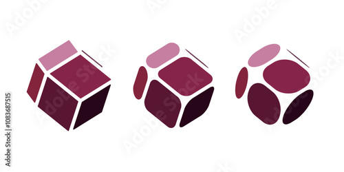 Vector illustration of garnet in the rough (Rhombic Dodecahedron)
