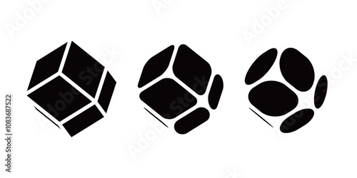 Vector illustration of Rhombic Dodecahedron