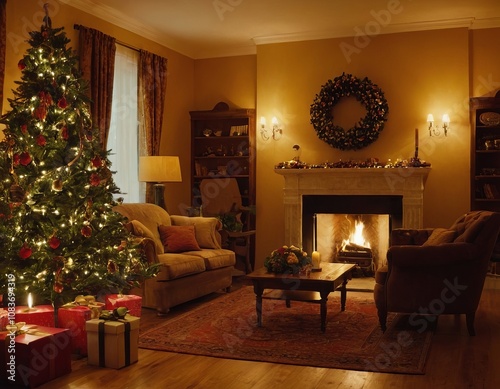 New Year's interior, decorations, Christmas decorations