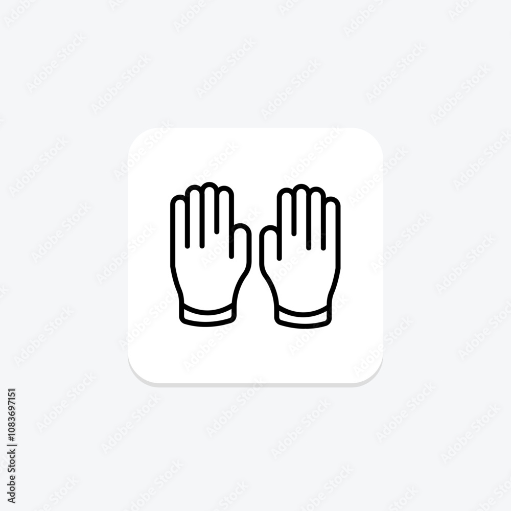 Obraz premium Rubber glove line icon , vector, pixel perfect, illustrator file