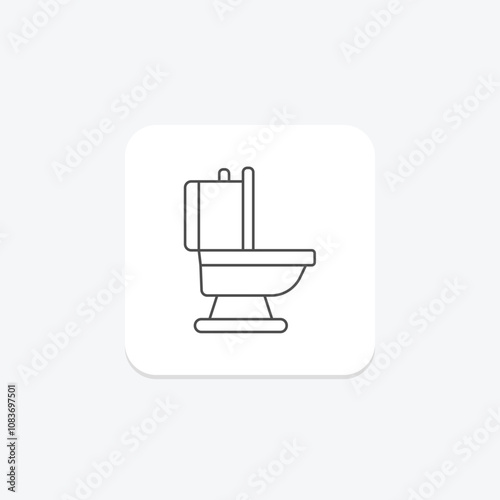 Toilet thinline icon , vector, pixel perfect, illustrator file