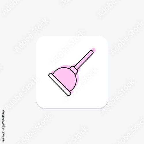 Plunger color shadow thinline icon , vector, pixel perfect, illustrator file