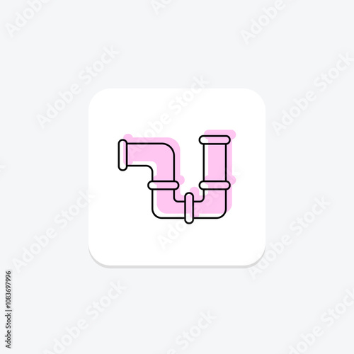 Pipe srip color shadow thinline icon , vector, pixel perfect, illustrator file photo