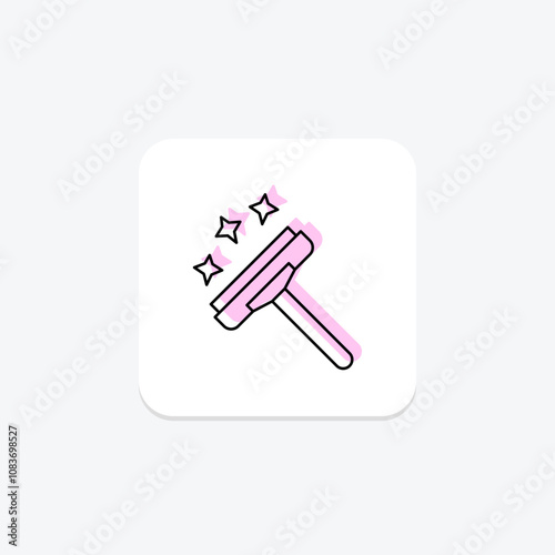 Rubber Squeegee color shadow thinline icon , vector, pixel perfect, illustrator file