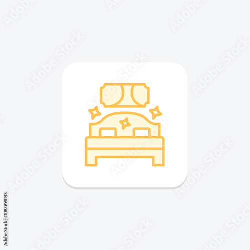 Bedroom Clean duotone line icon , vector, pixel perfect, illustrator file