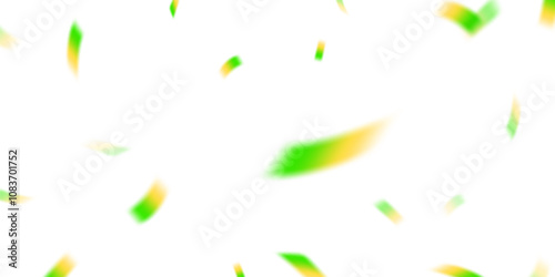 Multicolored light effect and zigzag ribbons falling from above on streamer, tinsel vector