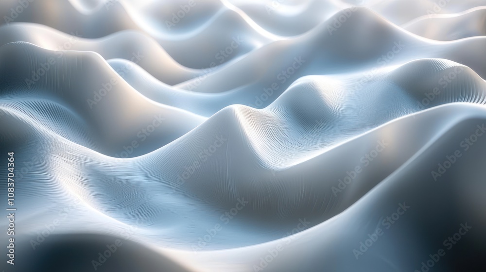 Fototapeta premium Abstract White Wavy Texture with Light and Shadow