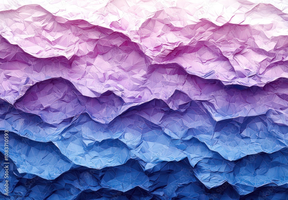 Fototapeta premium Abstract Triangular Pattern in Pink, Purple, and Blue Hues