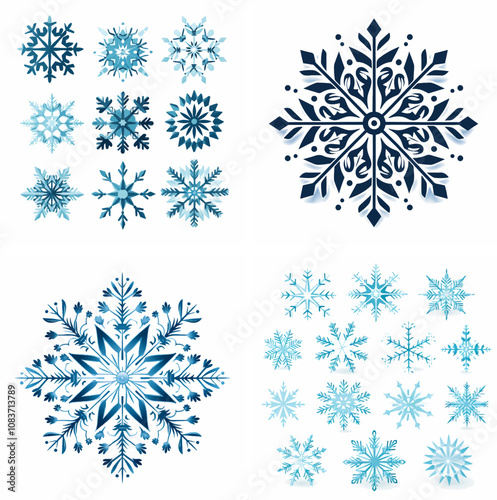 Snowflakes Snow Winter Ice Crystals Cold Frozen Snowfall Flurry Snowstorm Unique Winter wond