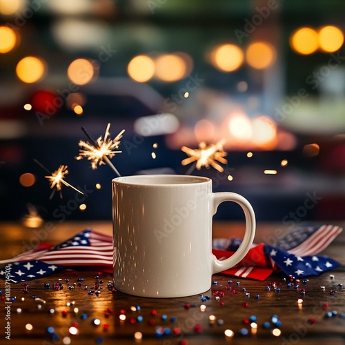 Realistic mockup of white ceramic mugs in natural settings like forests and mossy rocks, as well as modern interiors like bright kitchens, perfect for customizable graphics and branding designs