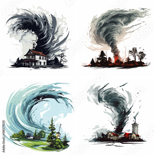 Tornado Storm Wind Twister Funnel Funnel cloud Cyclone Severe weather Rotation High winds De