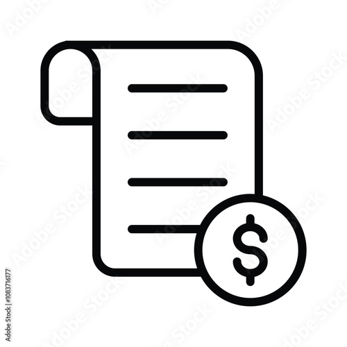 Icon showing billing or invoices for purchases