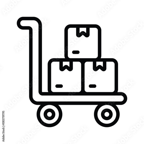 Icon of a trolley used for carrying items