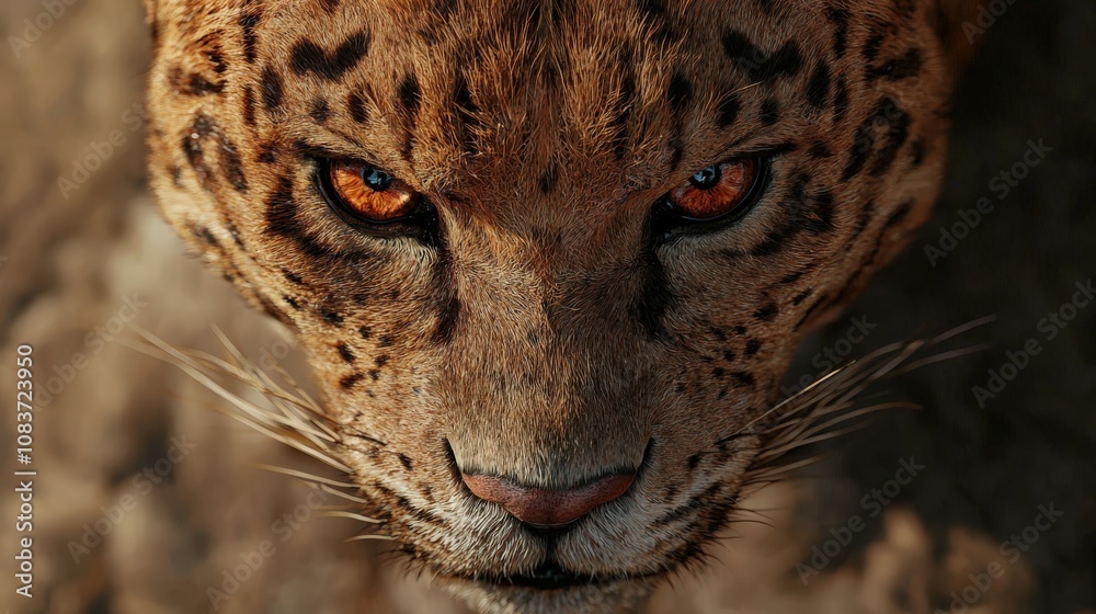 Fototapeta premium Intense Jaguar Close up Wild Cat Portrait Powerful Eyes Brown Fur Wildlife Photography