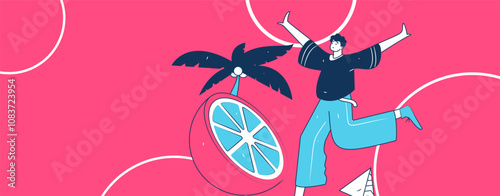People exercising healthy running vector internet operation illustration
