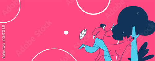 People exercising healthy running vector internet operation illustration

