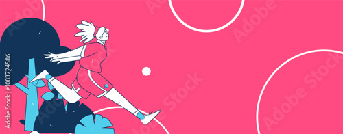 People exercising healthy running vector internet operation illustration
