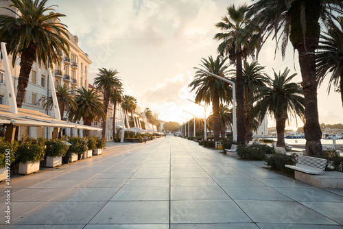 Riva promenade in Split old town in Croatia