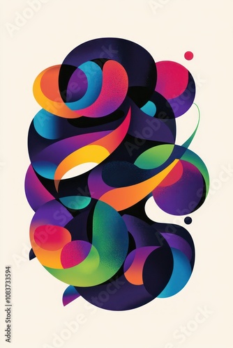 New Year celebration logo design with colorful modern number typography
