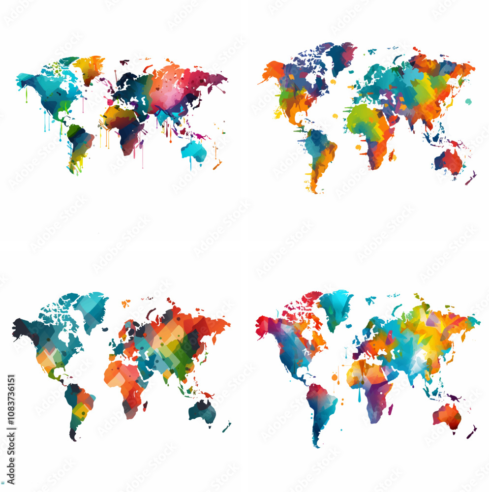 Obraz premium World map Globe Geography Continents Countries Oceans Atlas Cartography Earth Location Latit
