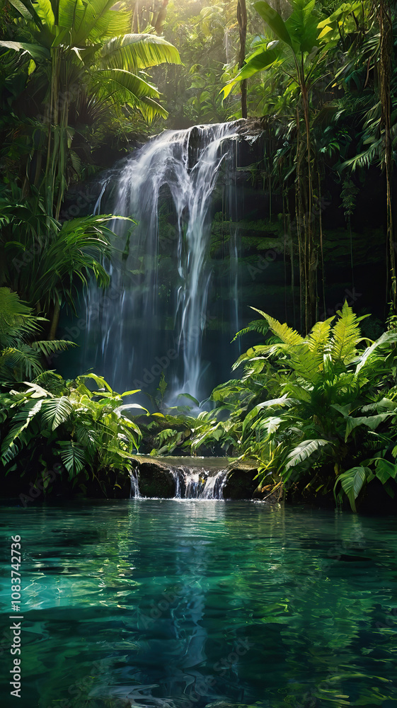 Naklejka premium waterfall in the forest