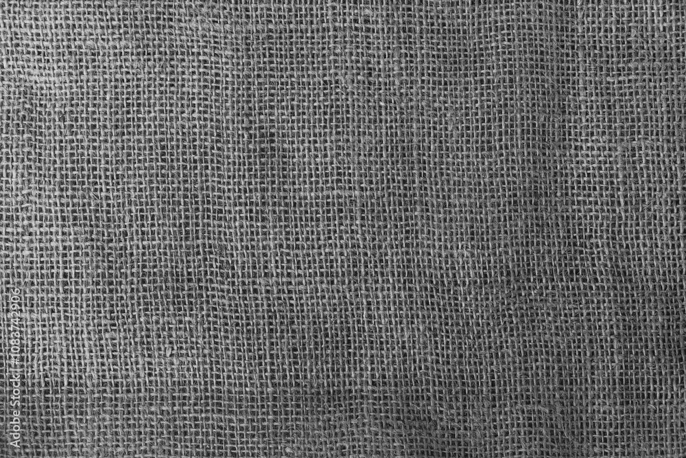 Fototapeta premium texture fabric burlap for sewing grey background color macro