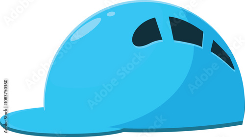 Light blue climbing helmet ensuring safety during challenging climbing or other extreme sports activities